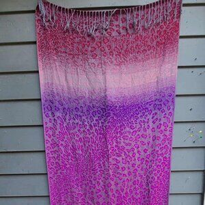 Lavender Blue Gray Animal Print Pashmina